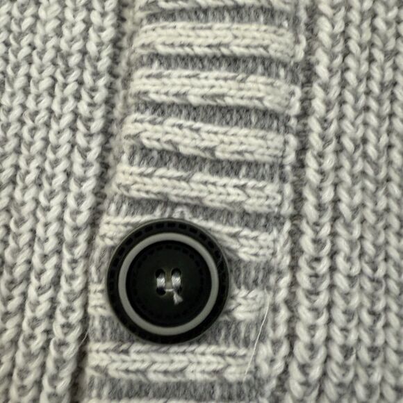 LCR Men’s Cable Knit Chunky Wool Blend Cardigan Neutral Size M - Picture 3 of 12